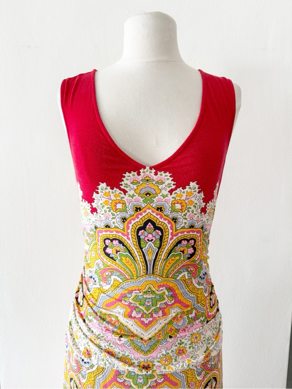 Plenty by Tracy Reese Anthropologie Boteh Cross Back Maxi Dress Size Medium - Picture 3 of 11